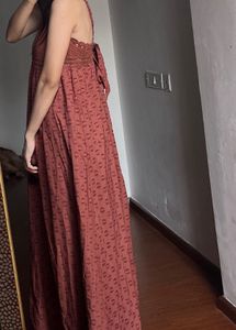 NEW LOOK  Cotton Crochet Maxi Dress in Rust Orange