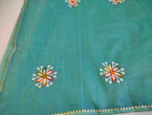 Green Embroidered Saree