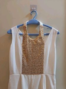 White & Gold Party Dress