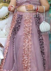 Ruffle Mauve Floral Lehenga Choli
