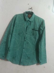 Green Patterned Long Sleeve Shirt