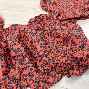 Rust Floral Regular Crop Top.