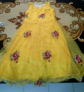 Yellow Frock With Shrug
