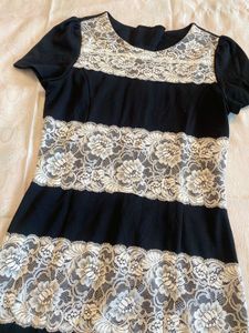 Black Dress with Lace Detail