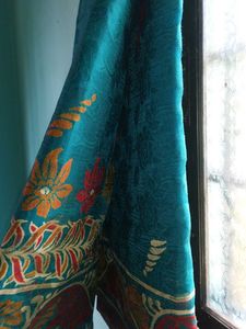 Elegant Teal &amp; green sea Saree