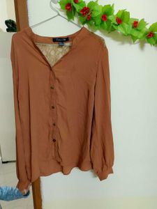 🤎Forever 21 Brand Women Shirt With Back Net Work