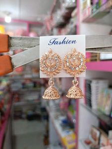 Rose Gold Jhumka Earrings