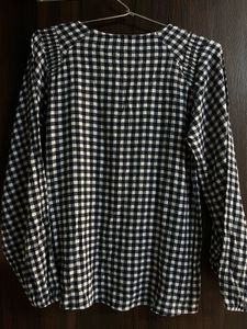 Gingham Check Long Sleeve Top