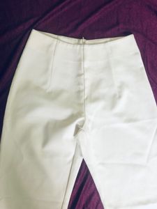 White Straight Leg Trousers
