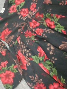 Anarkali With Print And Pant An Duppta