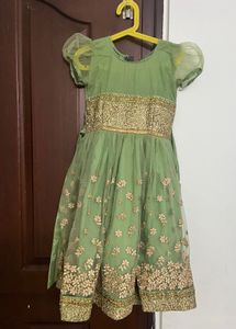 Green Embroidered Dress