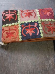 Pouch Bag Cum Purse With Single Zip