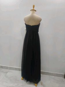 Black Strapless Embellished Gown