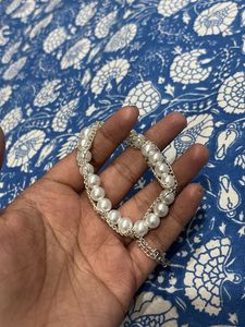 Pearl &amp; Silver Chain Bracelet