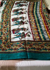 New White And Rama Sari With Blouse