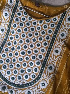 Elegant Mustard Embroidered Kurta