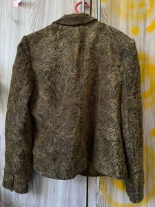 Olive Green Embroidered Vintage Blazer