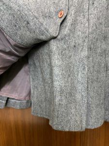Grey Pleated Buttoned Skirt