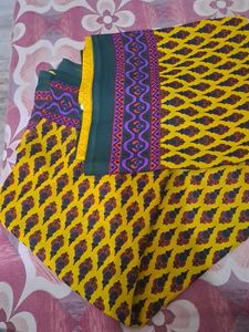 New Beautiful Plane Yellow Saree