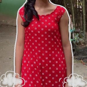 Red Printed Dress