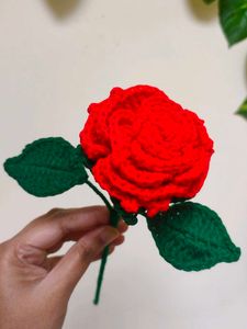 Crochet Red Rose - Handmade