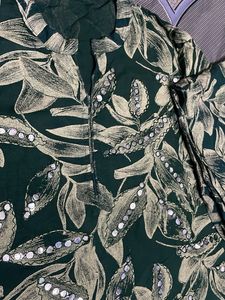 Green Floral Print Co Ord Set