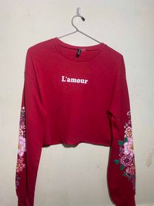 L'amour Floral Sleeve Sweatshirt