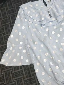 Polka Dot Ruffle Blouse