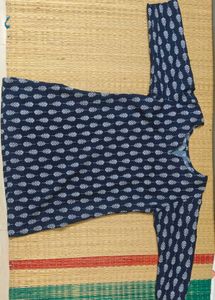 Navy Blue and black Floral Print Kurti combo