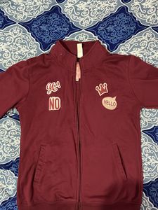 Burgundy Zipper Jacket