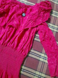 Pink Off Shoulder Dress