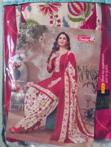 Red Colour Kurthi Set Cotton Mixed