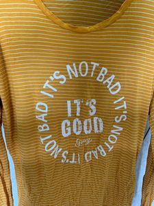 Yellow Stripe Full Sleeves Tshirt