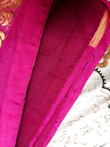 Grey and Pink Silk Saree