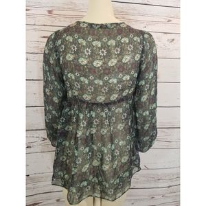 ZARA BASIC blouse top semi sheer