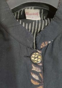 Pure Linen Hand Block Printed Long Jacket