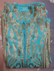 Sea Green Kurta With Golden Work
