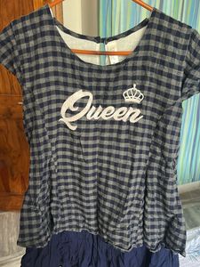 Queen Plaid Layered Top