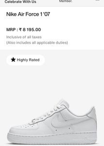 Nike Air Force 1 White Unisex Sneakers