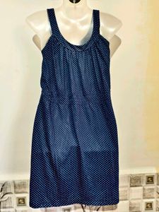 Size M/ L 36-38  Blue Polka Dot Dress