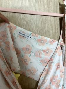 Flowy Peach Floral Off-Shoulder Top
