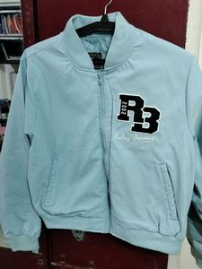 Light Blue Bomber Jacket