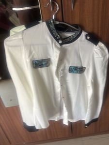 Stylish White Embellished Shirt