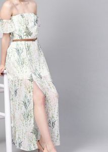 White Off shoulder Beach Wear.