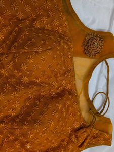 Orange Blouse Mesh Hands Inside