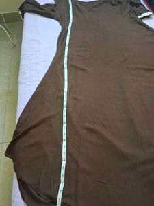 Brown Dress with Floral Vest