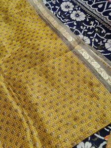 mustard golden saree