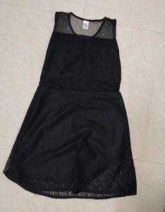 Sheer Panel Mini Dress