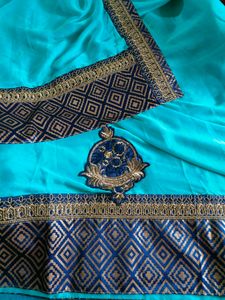 So Beautiful Broad Border Saree Pico Done