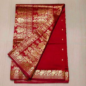 Elegant Red Silk Saree